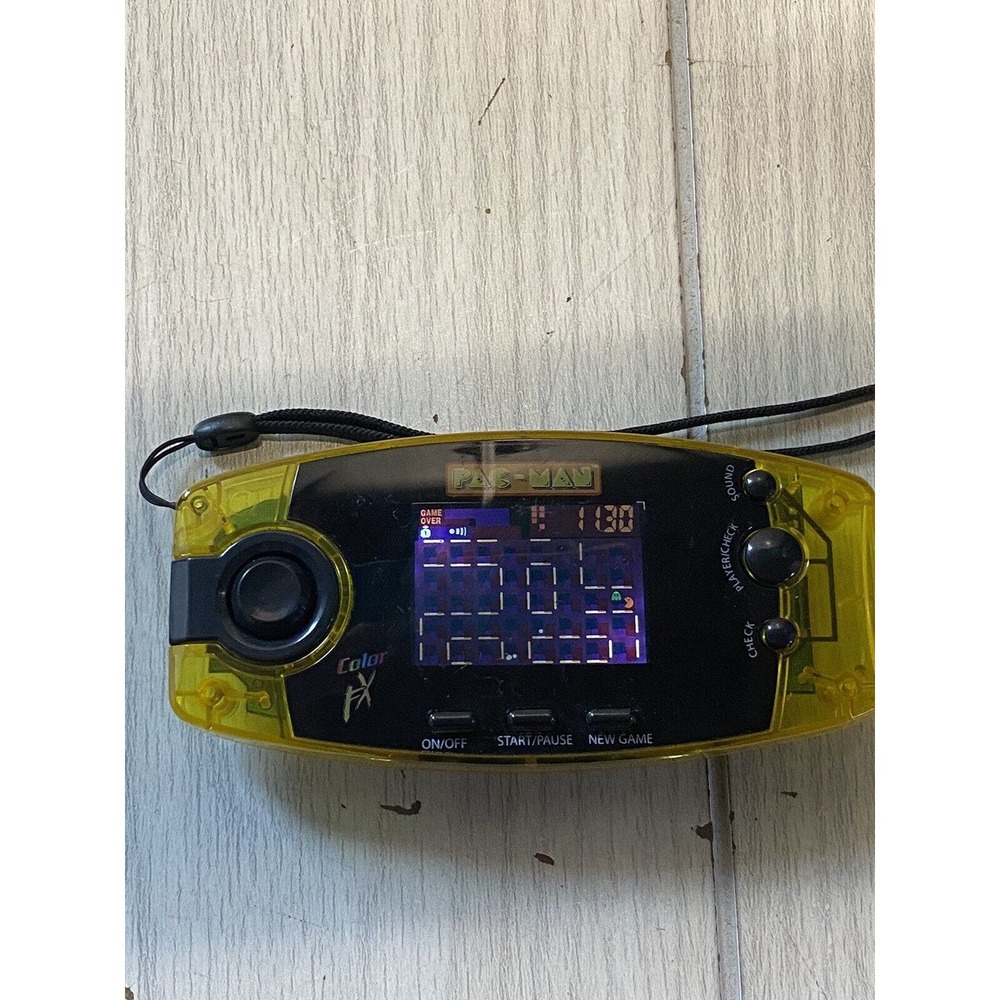 MGA PACMAN Color FX Vintage Retro 1980 Handheld Electronic Game Clear Yellow